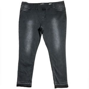 Lola‎ Jeans Women's Charcoal Gray Pull On Julia Ash Mid-Rise Ankle Jeans Sz.